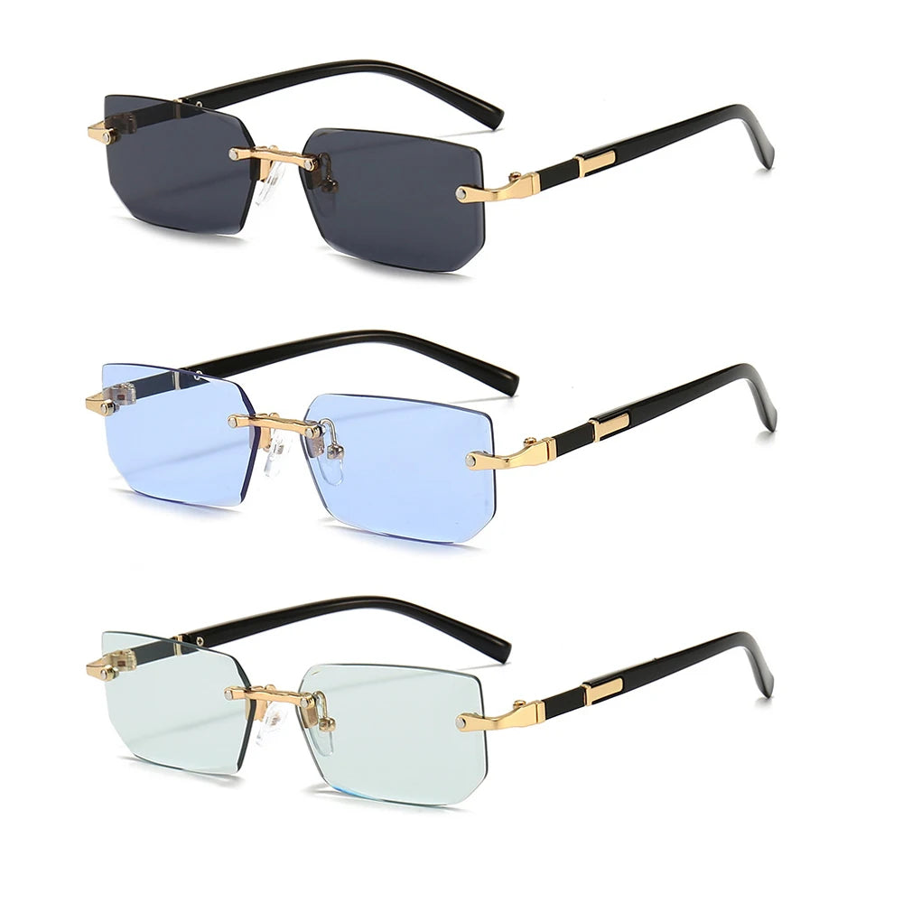 Luxury Rimless Rectangle Sunglasses