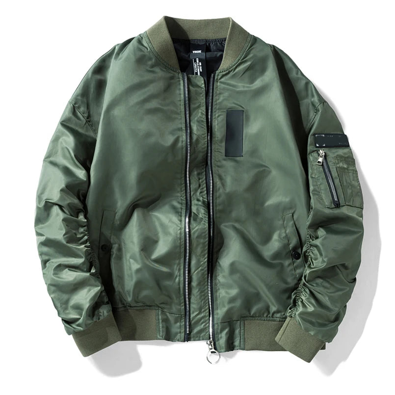 Minimalist Zip-Up Bomber Jacket