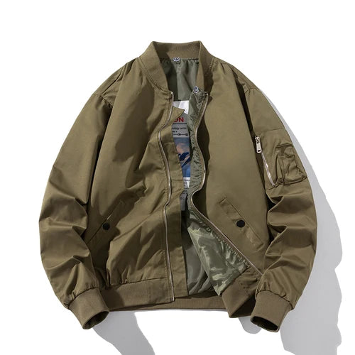 Minimalist Zip-Up Bomber Jacket