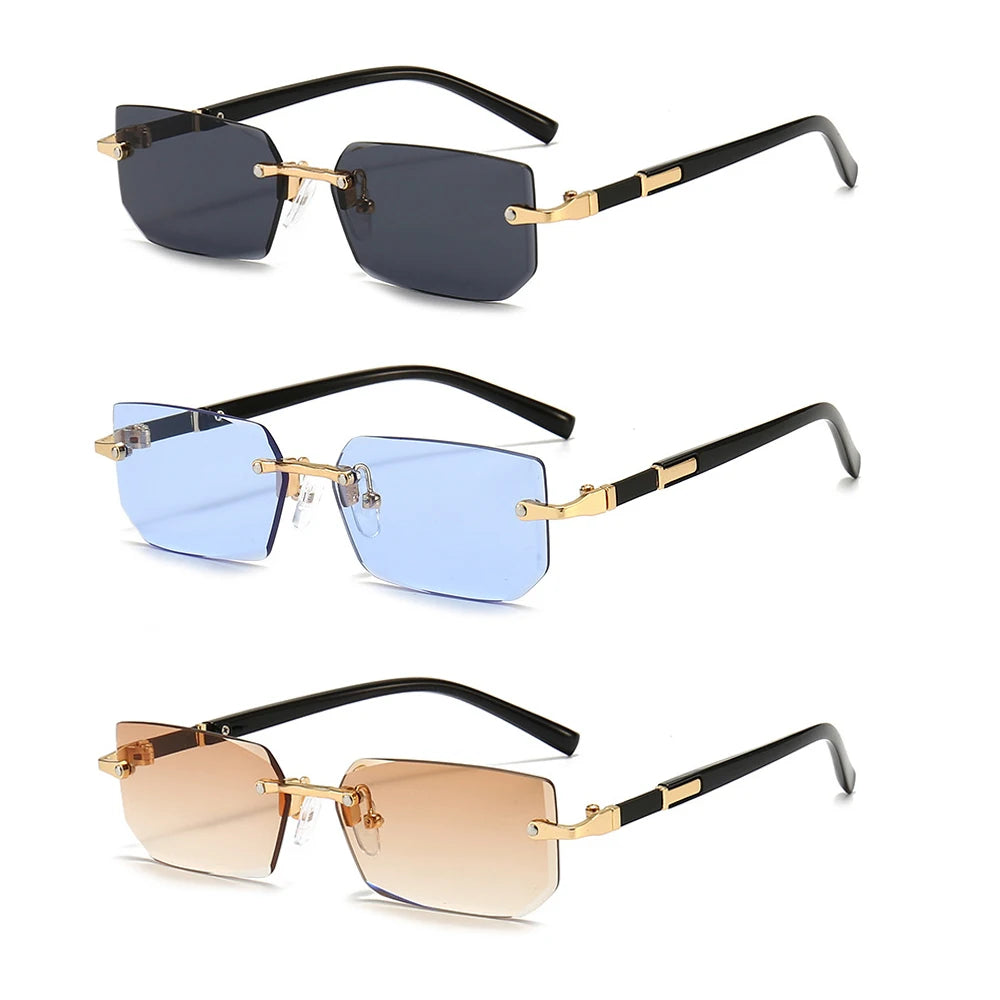 Luxury Rimless Rectangle Sunglasses
