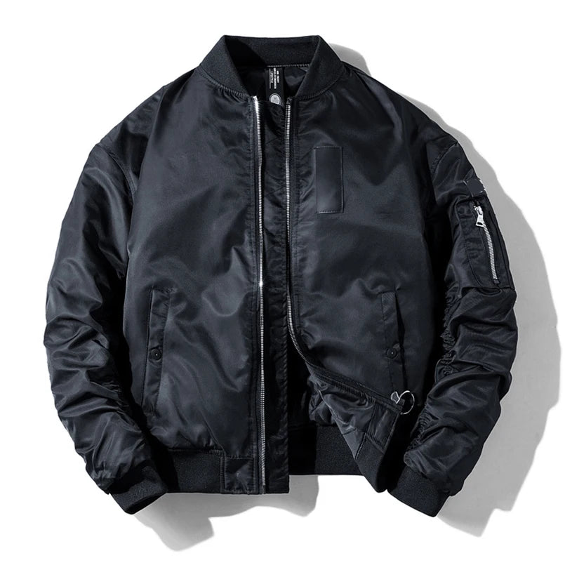 Minimalist Zip-Up Bomber Jacket