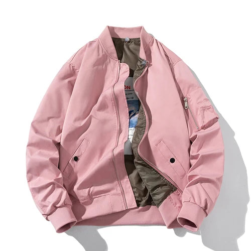Minimalist Zip-Up Bomber Jacket