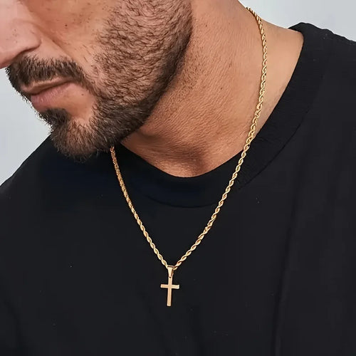 Classic Silver Cross Pendant Chain