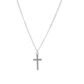 Simple Silver Cross Chain Necklace