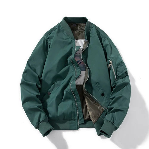 Minimalist Zip-Up Bomber Jacket