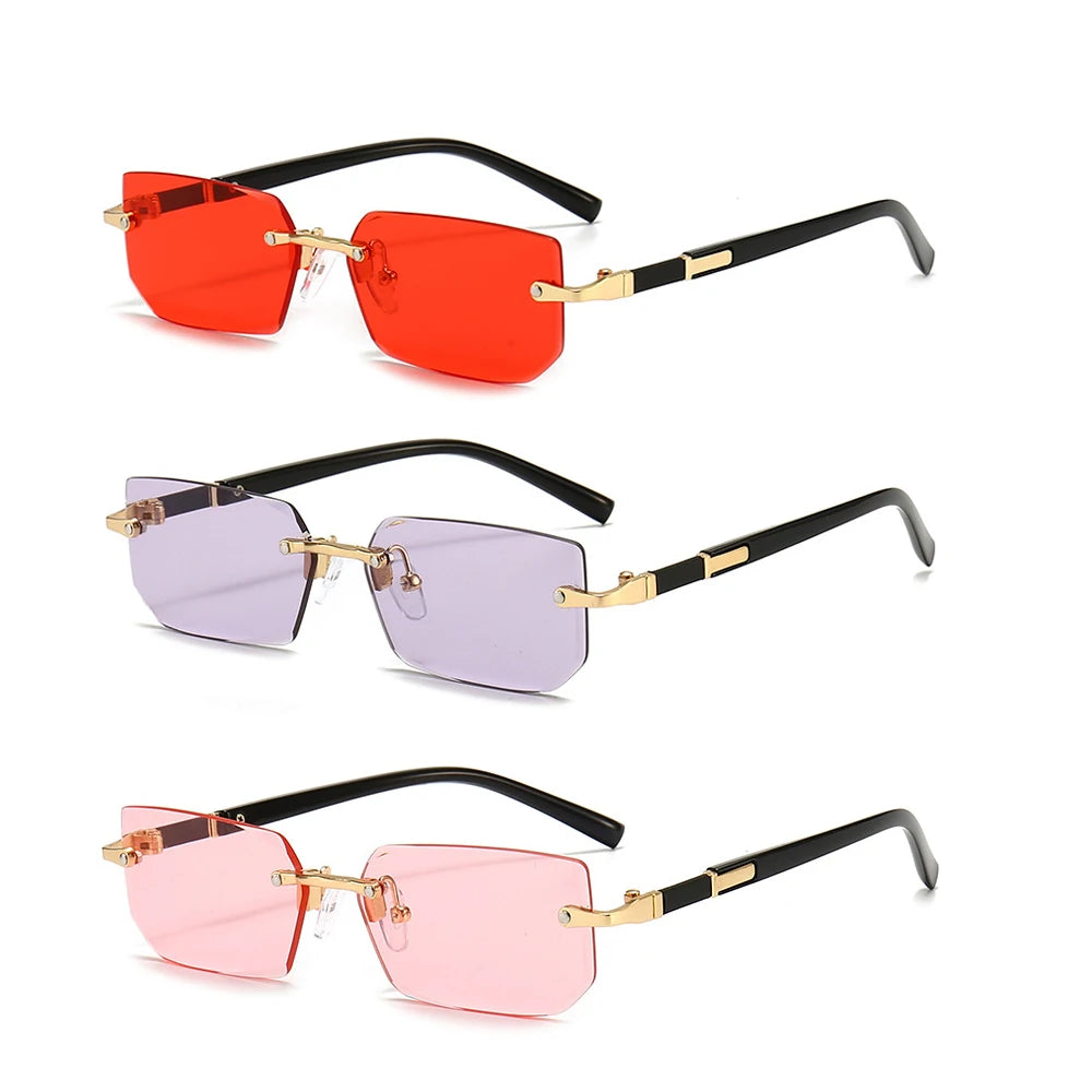 Luxury Rimless Rectangle Sunglasses