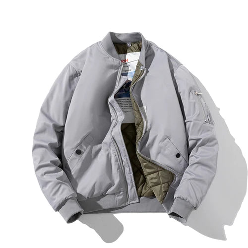 Minimalist Zip-Up Bomber Jacket