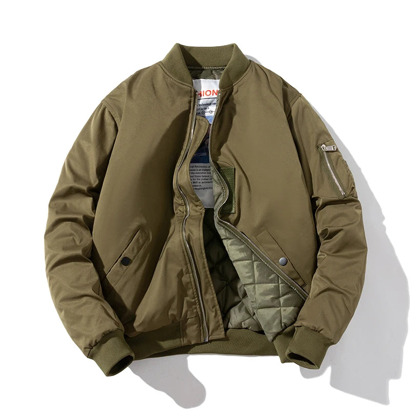 Minimalist Zip-Up Bomber Jacket