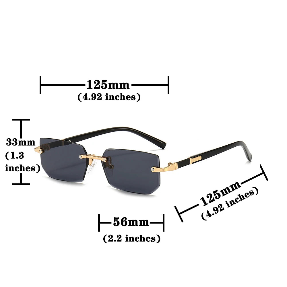 Luxury Rimless Rectangle Sunglasses