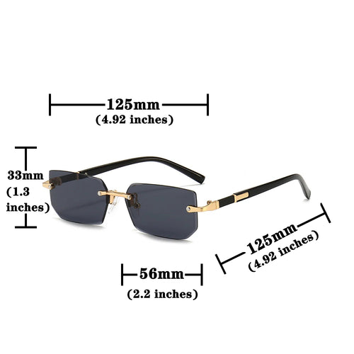 Luxury Rimless Rectangle Sunglasses
