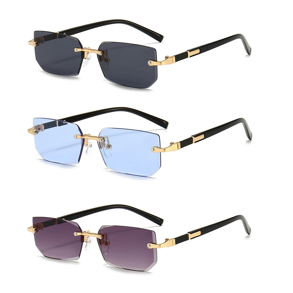 Luxury Rimless Rectangle Sunglasses