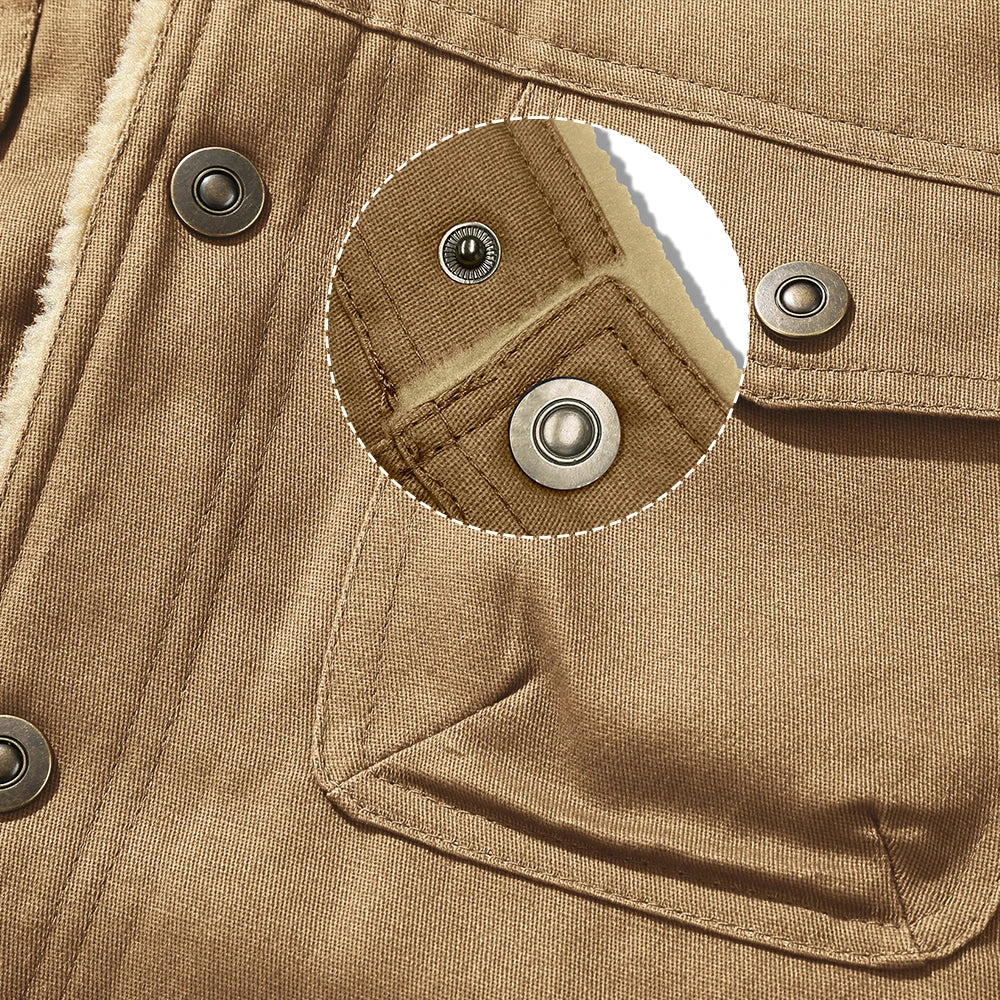 Warm Fleece Lined Button Jacket