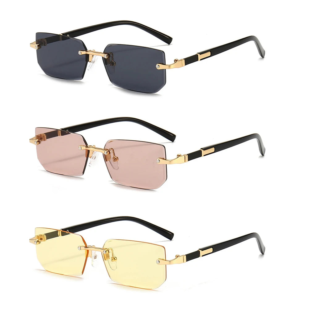 Luxury Rimless Rectangle Sunglasses