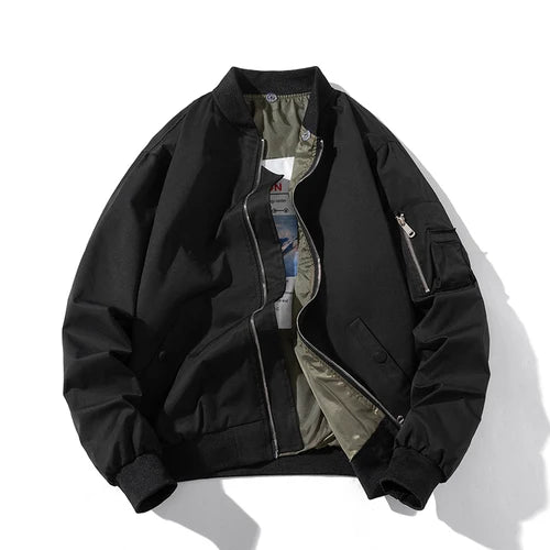 Minimalist Zip-Up Bomber Jacket